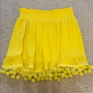 Ramy Brook Sunny Pom-Pom Ruffle Swim Cover Up Skirt
